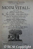 'Dissertatio medica inauguralis; De motu vitali'