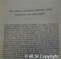 'The types of delirium tremens, their pathology and treatment'