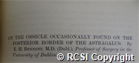 'On the ossicle occasionally found on the posterior border of the astragalus'
