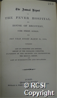 'The annual report of the Fever Hospital and House of Recovery, Cork Street, Dublin for the year ended, March 31, 1884'