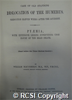 'Case of old standing, dislocation of the humerus'