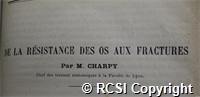 'De la resistance des os aux fractures'