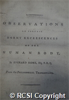 'Observations on certain horny excrescences of the human body'
