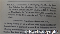 'On purulent effusions into the joints & in puerperal women'