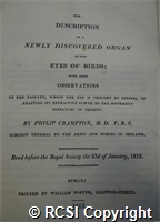 'The description of a newly discovered organ in the eyes of birds; with some observations on the faculty...'