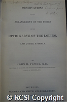 'Observations on the arrangements of the fibres in the optic nerve of the loligo, and other animals'