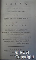 'An essay on the symptoms and cure of the virulent gonorrhoea in females'