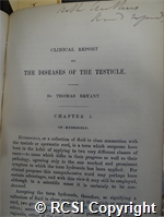 'Clinical report on the diseases of the testicle'
