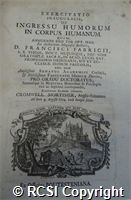 'Exercitatio inauguralis; De ingressu humorum in corpus humanum'