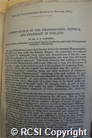 'A short notice of the pharmacopoeia fennica, and pharmacy in Finland'