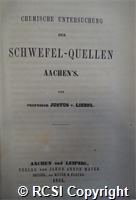 'Chemische Untersuchung der Schwefel-Quellen Aachen's'