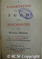 'A dissertation on the food and discharges of human bodies'