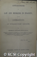 'The antagonism of law and medicine in insanity, and its consequences'