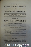 'The Croonean Lectures on muscular motion'