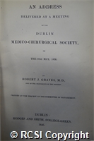 'An address delivered at a meeting of the Dublin Medico-Chirurgical Society on the 21st May, 1836'