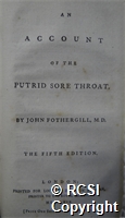 'An account of the putrid sore throat'