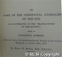 'On some of the congenital anomalies of the eye'
