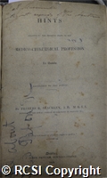 'Hints relative to the present state of the medico-chirurgical profession in Dublin'