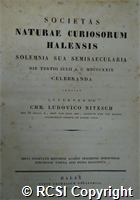 'Societas naturae curiosorum halensis solemnia sua semisaecularia...'