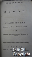 'Observations on the blood'