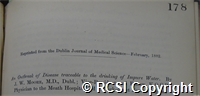 'An outbreak of disease traceable to the drinking of impure water'