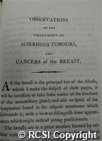 'Observations on the treatment of schirrhous tumours, and cancers of the breast'