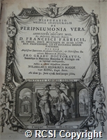'Disputatio medica inauguralis; De peripneumonia vera'