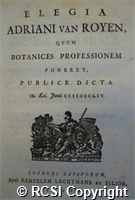 'Elegia Adriani van Royen, quam botanices professionem'