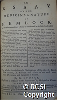 'An essay on the medicinal nature of hemlock in which its extraordinary efficacy is demonstrated in the following cases:'