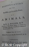 'A dissertation on the sensible and irritable parts of animals'