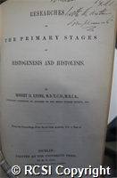 'Researches on the primary stages of histogenesis and histolysis'