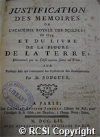 'Justification des memoires de l'Academie Royale des Sciences de 1744, et du livre de la figure de la terre...'