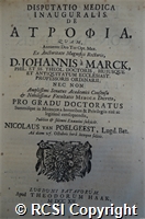 'Disputatio medica inauguralis, De atopia'
