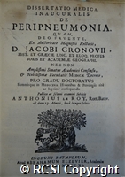 'Dissertatio medica inauguralis, De peripneumonia'