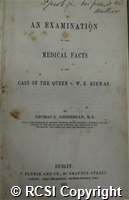 'An examination of the medical facts in the case of the Queen v. W.B. Kirwan'