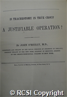 'Is tracheotomy in true croup a justifiable operation?'