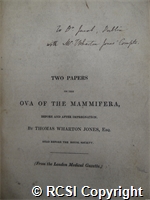 'Two papers on the ova of the mammifera, before and after impregnation'