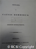 'Tentamen de causis morborum medico Dubliniensi'