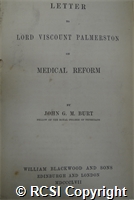 'Letter to Lord Viscount Palmerstown on medical reform'