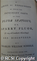 'A series of experiments by which the integrant parts of the fluor spatosus, or sparry fluor [p. 109 of Cronstedt's mineralogy] are discovered'