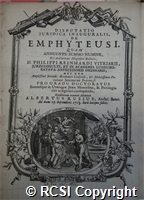 'Disputatio juridica inauguralis; De emphyteusi'