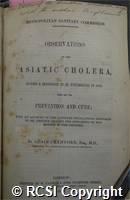 'Observations on the Asiatic cholera during a residence in St. Petersburg, in 1848, and on its prevention and cure'