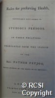 'Rules for preserving health, particularly with regard to studious persons'