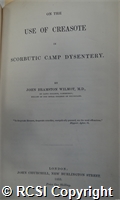 'On the use of creosote in scorbutic camp dysentery'