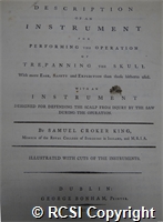 'Description of an instrument for performing the operation of trepanning the skull...'