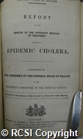 'Report on the results of the different methods of treatment pursued in epidemic cholera'