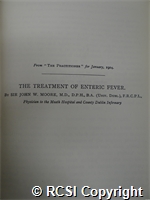 'The treatment of enteric fever'